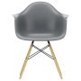 Eames DAW stoel geelachtig esdoorn onderstel, Granite Grey