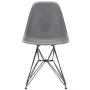 Eames DSR stoel zwart gepoedercoat onderstel, Granite Grey