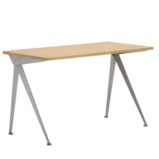 Compas Direction bureau 125x60 natural oak tabletop, Prouvé Metal Brut