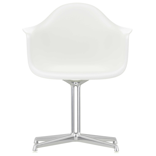 Eames DAL stoel gepolijst aluminium onderstel, White