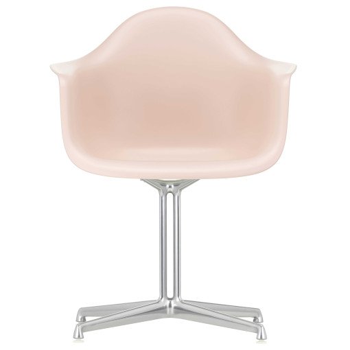Eames DAL stoel gepolijst aluminium onderstel, Pale Rose