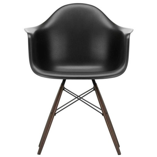 Eames DAW stoel donker esdoorn onderstel, Deep Black