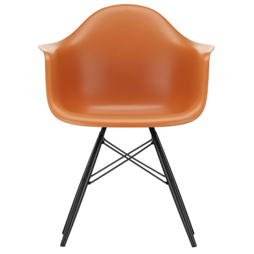 Eames DAW stoel zwart esdoorn onderstel, Rusty Orange