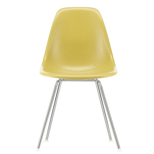 Eames DSX Fiberglass stoel chroom, light ochre