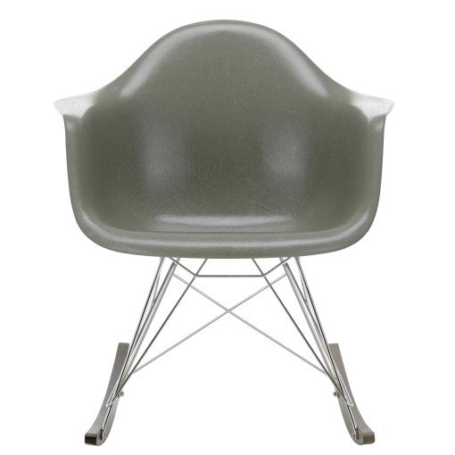 Eames RAR Fiberglass schommelstoel esdoorn donker, raw umber