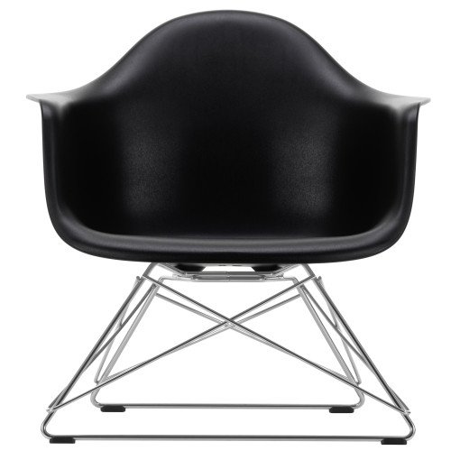 Eames LAR loungestoel verchroomd onderstel, Deep Black