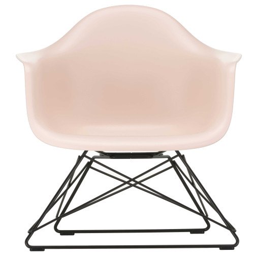 Eames LAR loungestoel zwart onderstel, Pale Rose