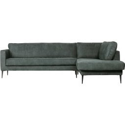 Crew bank met chaise longue rechts petrol