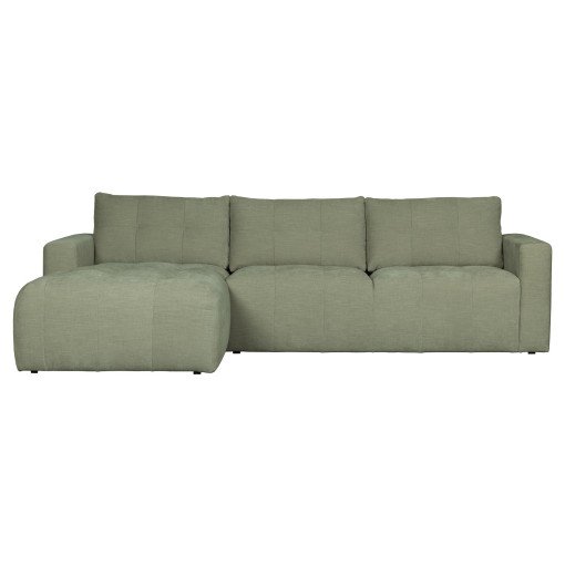 Bar 3-zits bank met chaise longue links groen