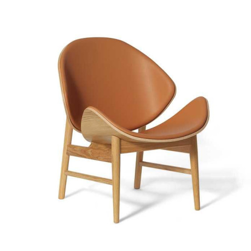 The Orange fauteuil gestoffeerd Challenger Cognac, eiken