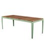 Bended tuintafel 220x90 essenhout pale green