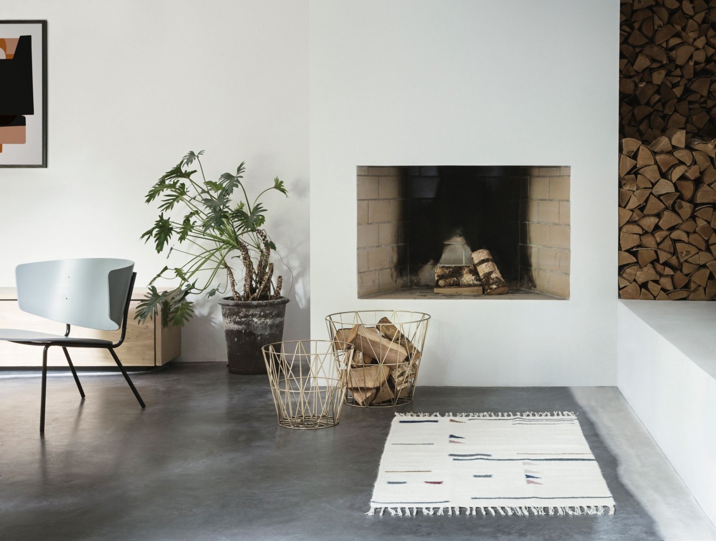 Woonkamer Woonkamer inspiratiefoto met Ferm Living Banken en stoelen