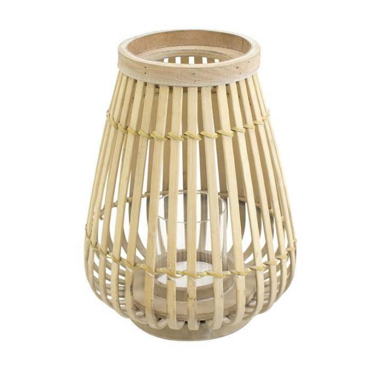 Herenhuis Retentie Minnaar Collection Bamboe windlicht 26 natuurlijk | Flinders