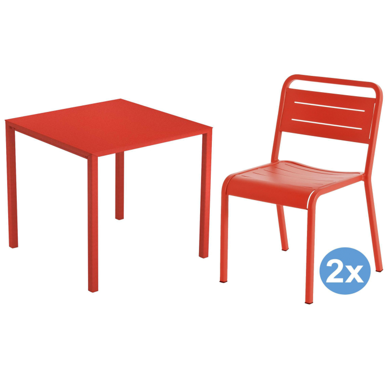Urban Square tuinset 80x80 tafel + 2 stoelen | Flinders