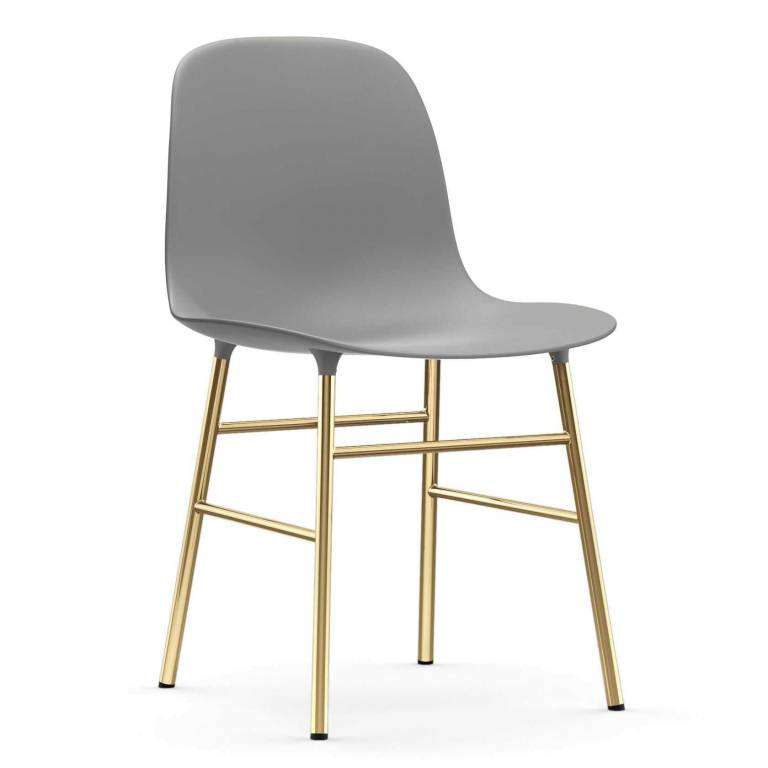 Normann Copenhagen Chair met messing onderstel grijs | Flinders