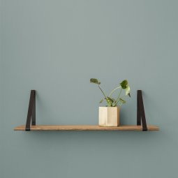 Wooden shelf wandplank 85 cm zwart gebeitst eiken