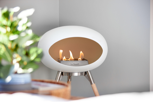Ground Wood haard bio ethanol low white soaptreated oak