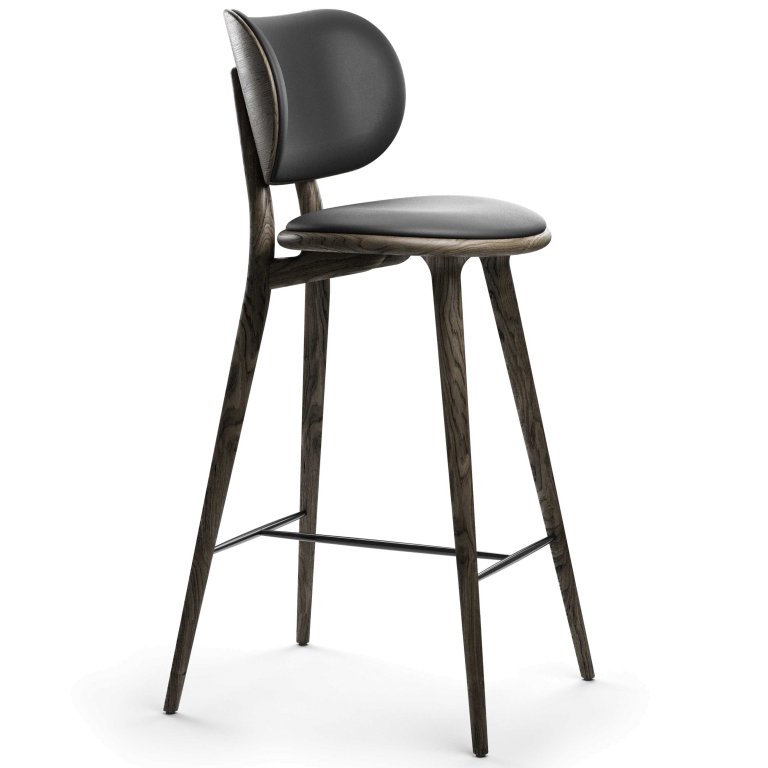 duisternis Blijkbaar Erfgenaam Mater Design High Stool barkruk met rugleuning 69 zwart beuken/zwart leer |  Flinders