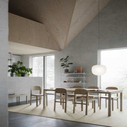 Workshop tafel 140x92cm Warm Grey Linoleum/Oak